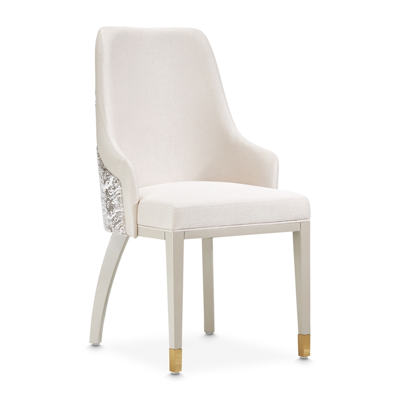 Carmela Set of 2 Dining Arm Chairs - Almond/Shimmery Ivory