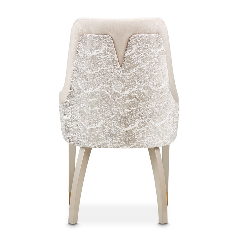 Carmela Set of 2 Dining Arm Chairs - Almond/Shimmery Ivory