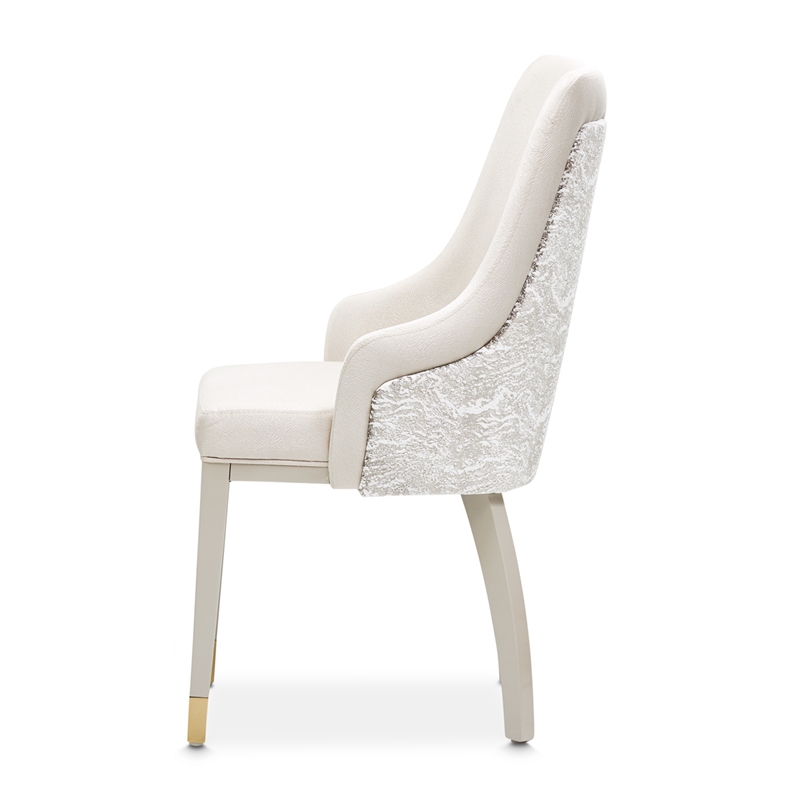 Carmela Set of 2 Dining Arm Chairs - Almond/Shimmery Ivory