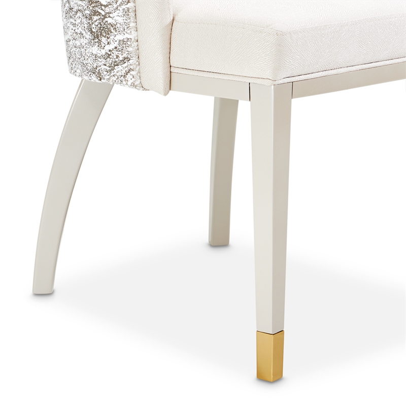 Carmela Set of 2 Dining Arm Chairs - Almond/Shimmery Ivory