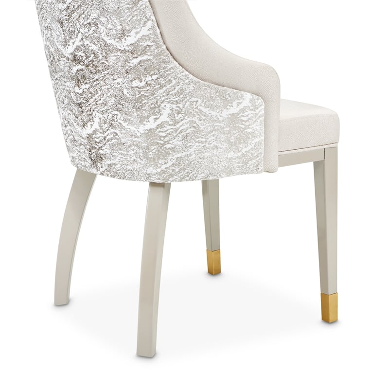 Carmela Set of 2 Dining Arm Chairs - Almond/Shimmery Ivory