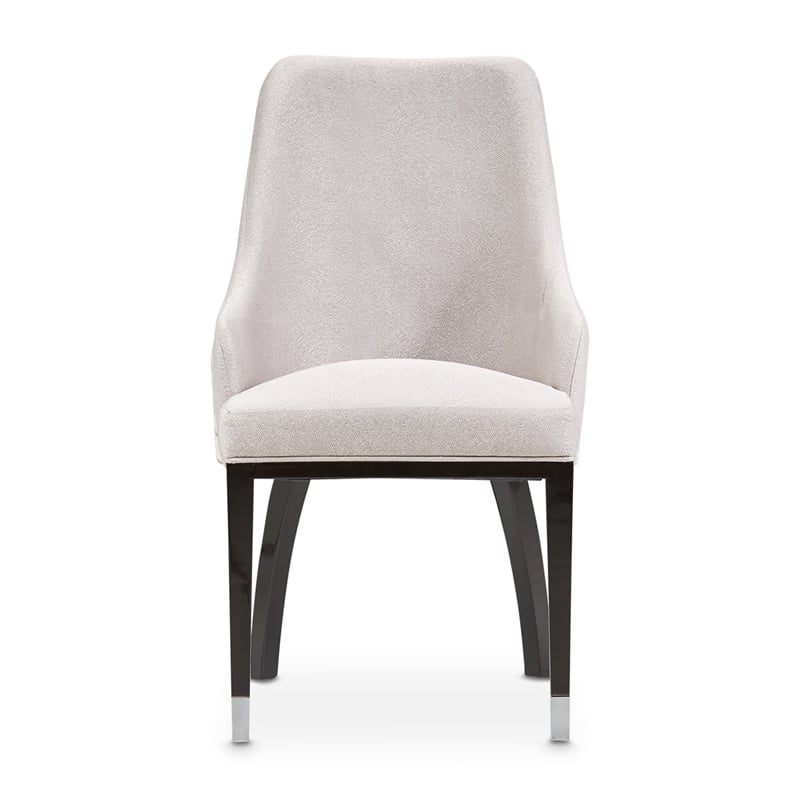 Carmela Set of 2 Dining Arm Chairs - Zinc Gray/Glossy Charcoal