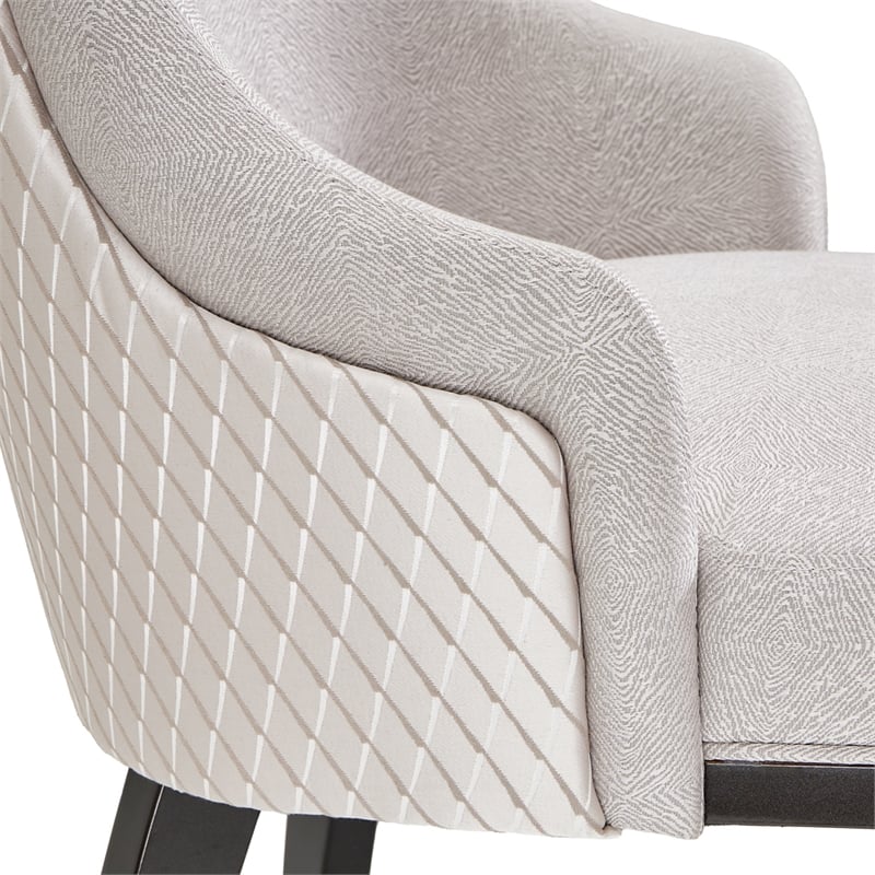Carmela Set of 2 Dining Arm Chairs - Zinc Gray/Glossy Charcoal