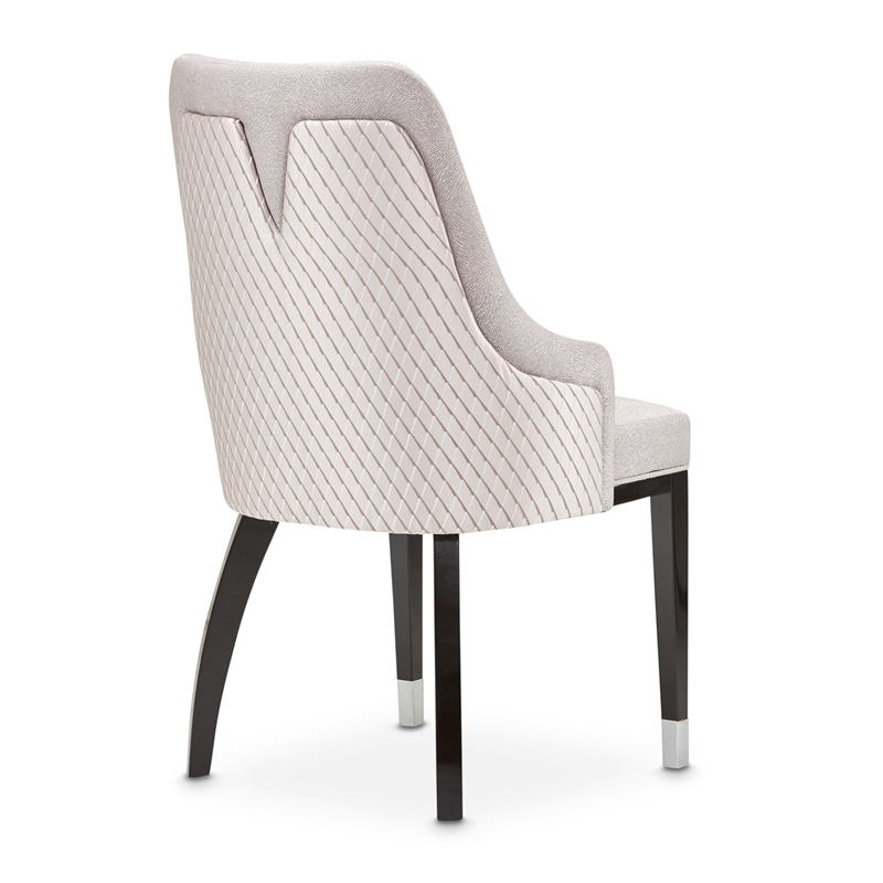 Carmela Set of 2 Dining Arm Chairs - Zinc Gray/Glossy Charcoal