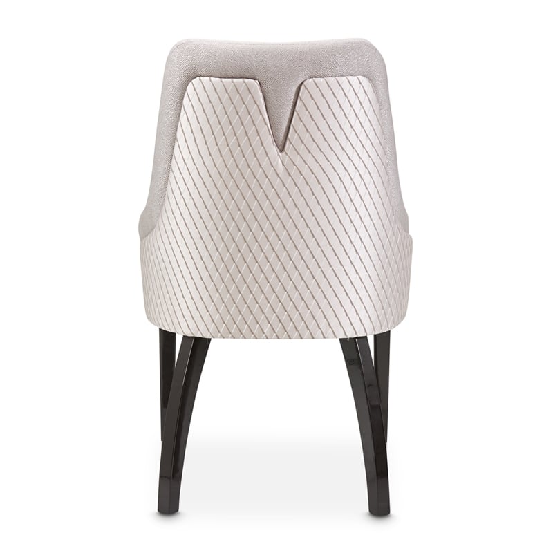 Carmela Set of 2 Dining Arm Chairs - Zinc Gray/Glossy Charcoal
