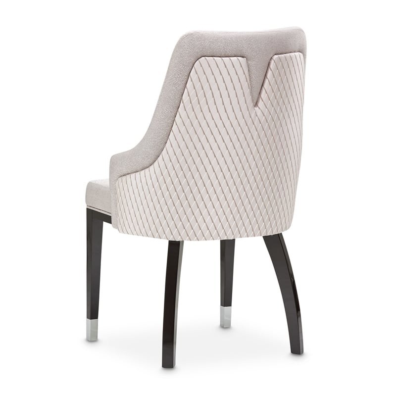 Carmela Set of 2 Dining Arm Chairs - Zinc Gray/Glossy Charcoal