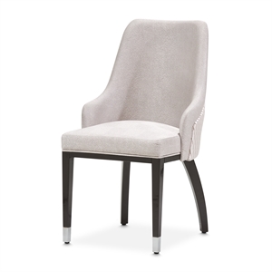 Carmela Set of 2 Dining Arm Chairs - Zinc Gray/Glossy Charcoal