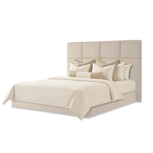 Zennia King Velvet Lift Up Storage Bed - Ivory