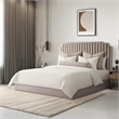 Amaryllis Queen Velvet Lift Up Storage Bed - Taupe