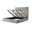 Rose King Velvet Lift Up Storage Bed - Gray