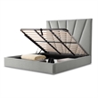 Rose King Velvet Lift Up Storage Bed - Gray