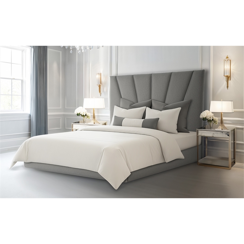 Rose King Velvet Lift Up Storage Bed - Gray