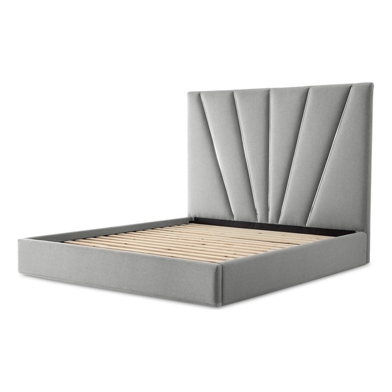 Rose King Velvet Lift Up Storage Bed - Gray