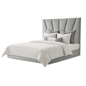 Rose Queen Velvet Lift Up Storage Bed - Gray