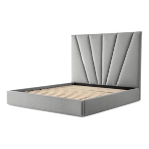 rose queen velvet lift up storage bed - gray