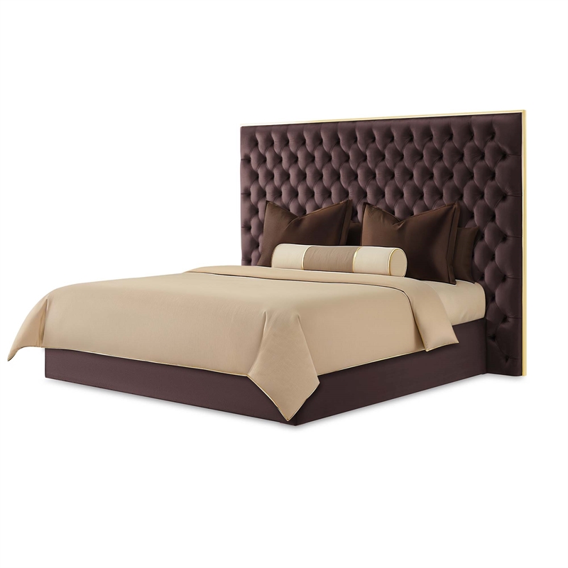 Dahlia King Velvet Lift Up Storage Bed - Chocolate