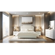 Palm Gate Eastern King Panel Bed - Cream/Cloud White