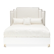 Palm Gate Eastern King Panel Bed - Cream/Cloud White
