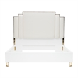 Palm Gate Eastern King Panel Bed - Cream/Cloud White