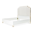 Palm Gate Eastern King Panel Bed - Cream/Cloud White