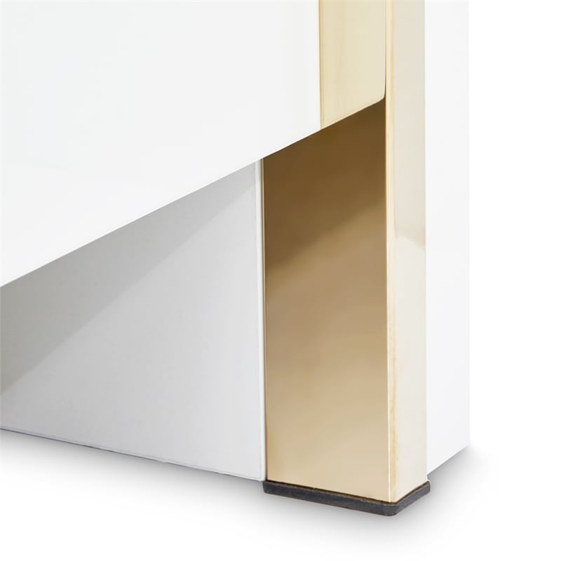 Palm Gate Eastern King Panel Bed - Cream/Cloud White