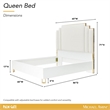 Palm Gate Queen Upholstered Bed - Cloud White