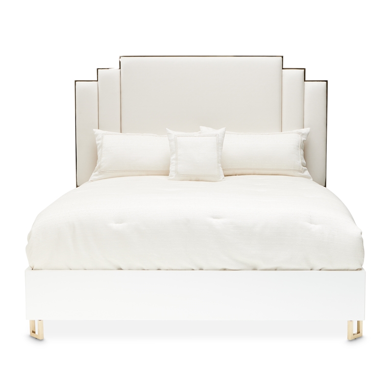 Palm Gate Queen Upholstered Bed - Cloud White