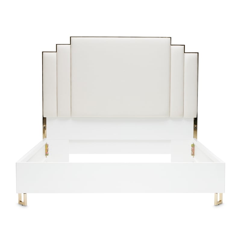 Palm Gate Queen Upholstered Bed - Cloud White