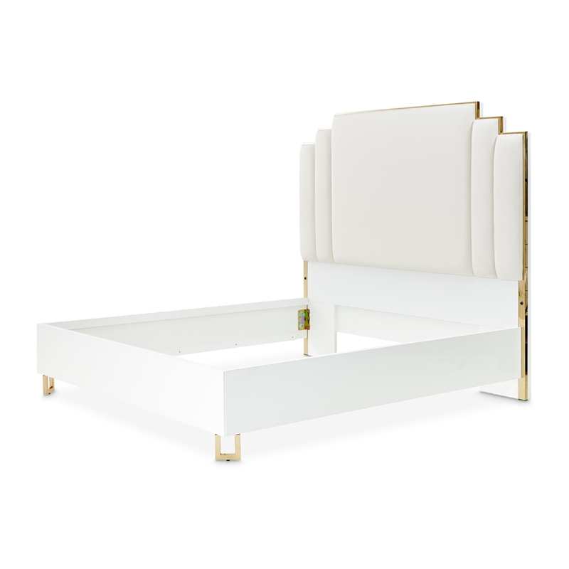 Palm Gate Queen Upholstered Bed - Cloud White