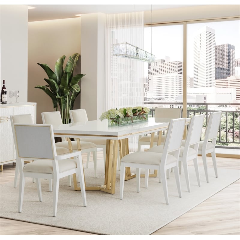 palm gate rectangular dining table - cloud white