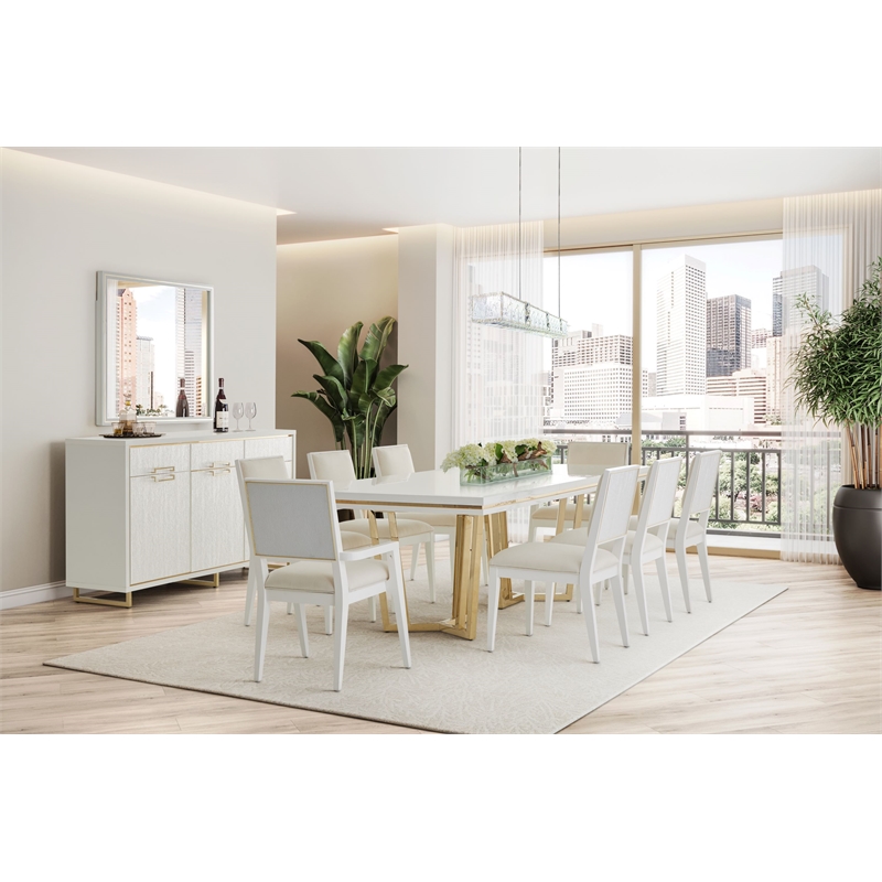Palm Gate Sideboard with Mirror - Cloud White