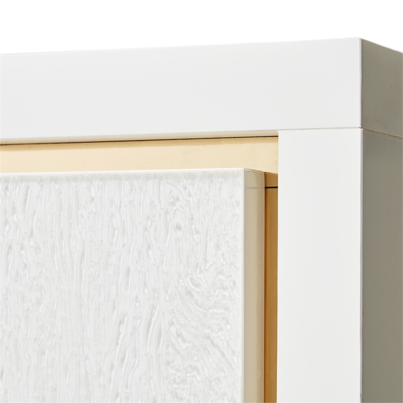 Palm Gate Dresser with Mirror - Cloud White
