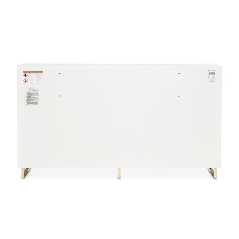 Palm Gate Dresser with Mirror - Cloud White
