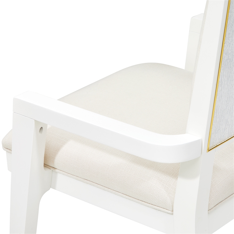 Palm Gate Dining Arm Chair - Cloud White