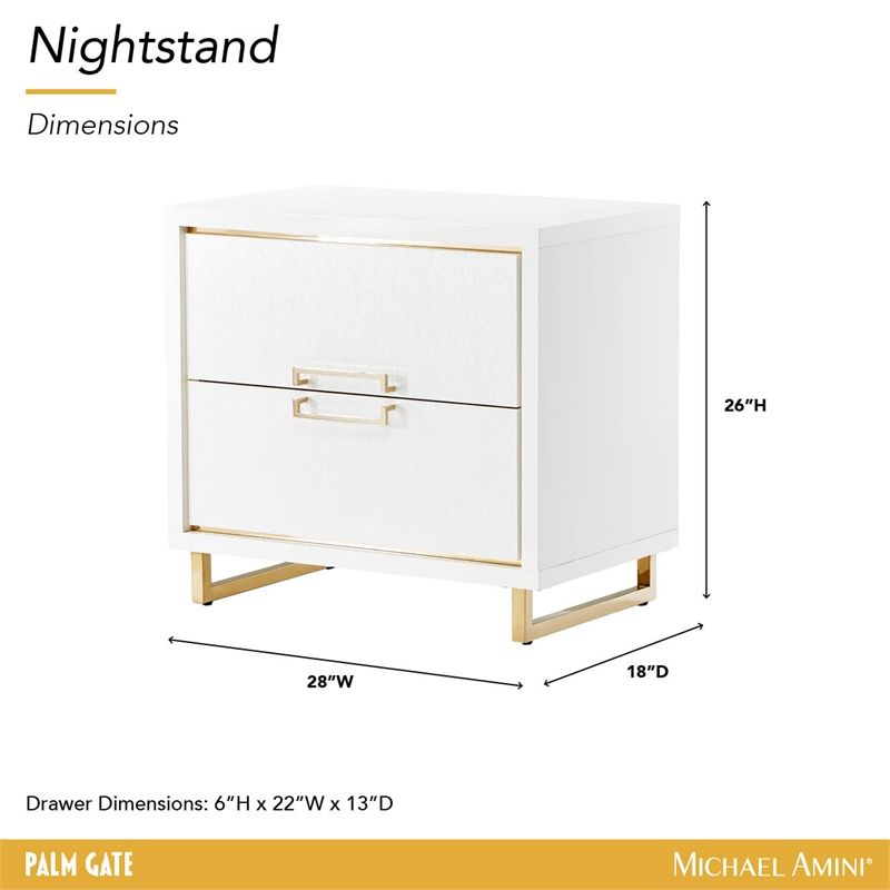 Palm Gate Nightstand - Cloud White