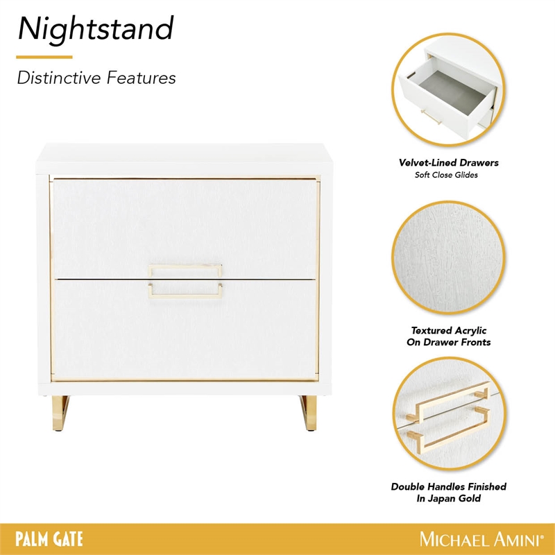 Palm Gate Nightstand - Cloud White