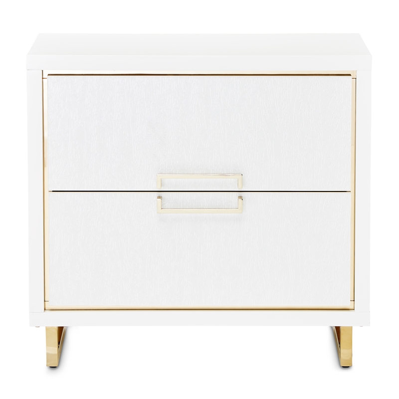 Palm Gate Nightstand - Cloud White