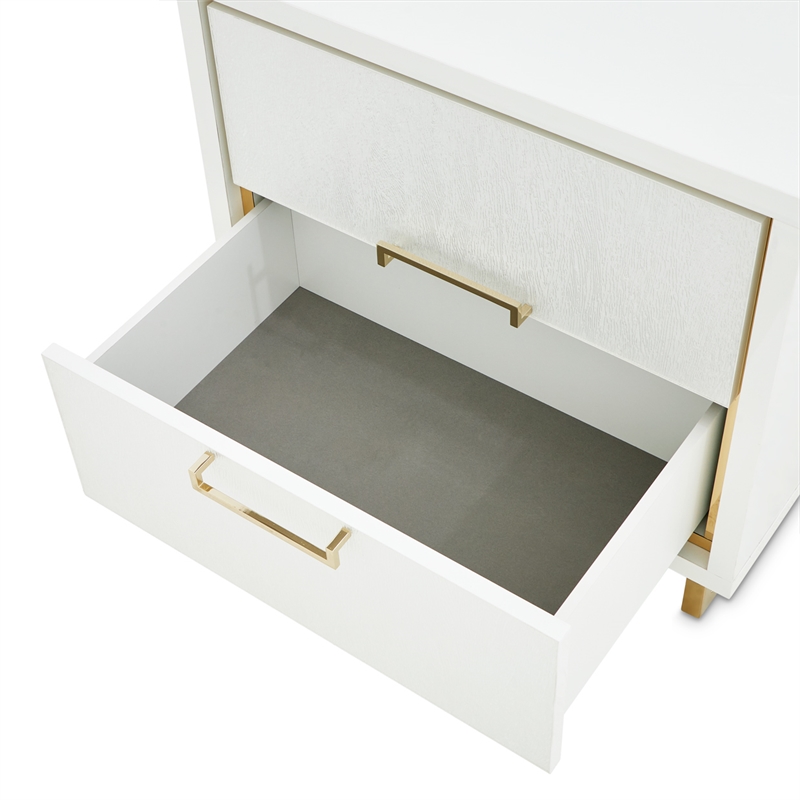 Palm Gate Nightstand - Cloud White