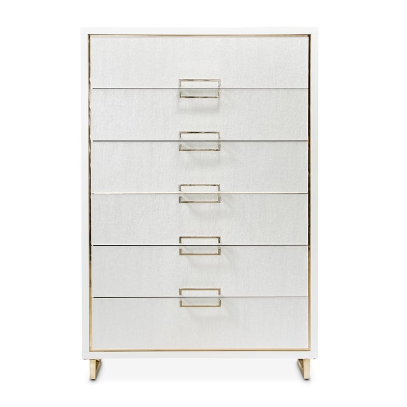 Palm Gate 6-Drawer Chest - Cloud White