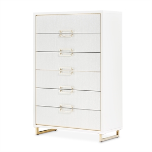 Palm Gate 6-Drawer Chest - Cloud White
