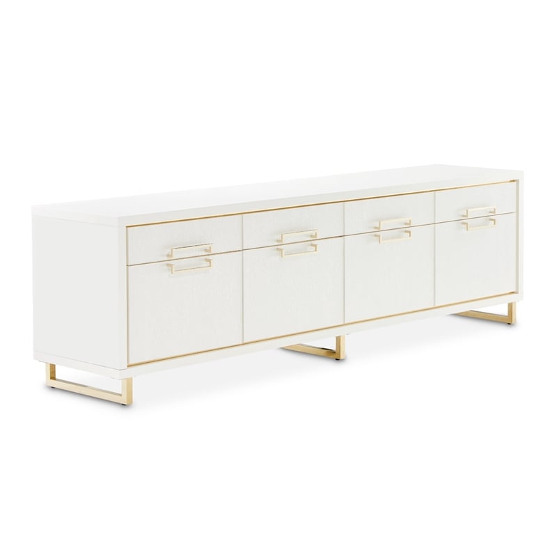 Palm Gate Media Cabinet - Cloud White