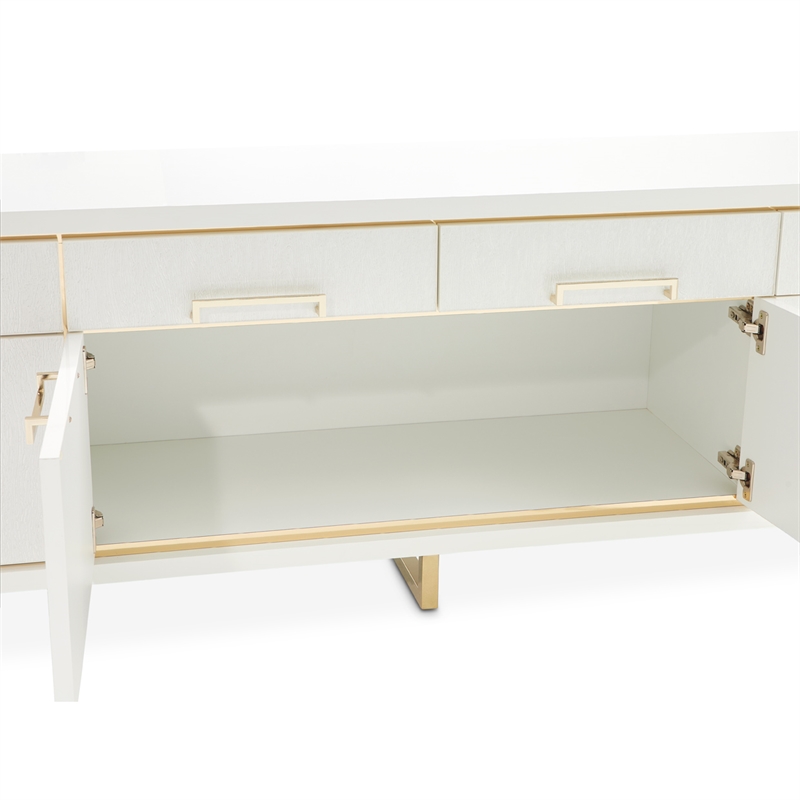 Palm Gate Media Cabinet - Cloud White