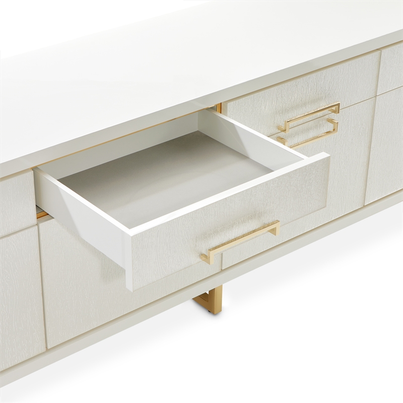 Palm Gate Media Cabinet - Cloud White