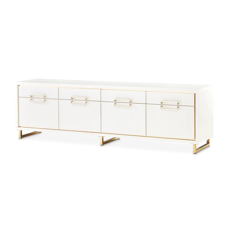 Palm Gate Media Cabinet - Cloud White