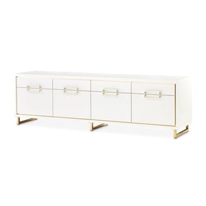 Palm Gate Media Cabinet - Cloud White