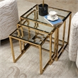 Savannah Breeze Set of 3 Nesting Tables - Bright Gold