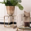 Michael Amini Savannah Breeze End Table - Bright Gold