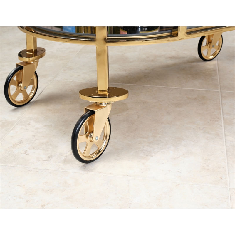 Savannah Breeze Bar Cart - Bright Gold
