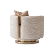 Savannah Breeze Chenille Swivel Chair - Cashmere/Bright Gold