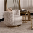 Savannah Breeze Chenille Swivel Chair - Cashmere/Bright Gold